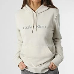 Nouveau 😉 Sweat Capuche Femme GWS2W311 Beige de Calvin Klein 💯 -France Calvin Klein Soldes 2024 calvin klein 340827 GWS2W311 2JX 20221114T122423 03