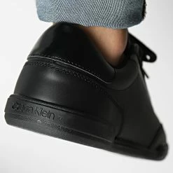 Sortie ⭐ Baskets Low Top Lace Up Leather 0821 Triple Black de Calvin Klein ⌛ -France Calvin Klein Soldes 2024 calvin klein 341115 HM0HM00821 0GL 20221005T135158 04