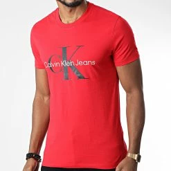 Meilleur prix 🎁 Tee 👕 Shirt Femme 0806 Rouge de Calvin Klein 💯