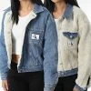 Sortie ❤️ Veste Jean Polaire Réversible Femme Crop 9349 Denim Blanc de Calvin Klein ⌛