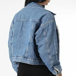 Sortie ❤️ Veste Jean Polaire Réversible Femme Crop 9349 Denim Blanc de Calvin Klein ⌛ -France Calvin Klein Soldes 2024 calvin klein 341862 J20J219349 1AA 20221031T143504 04