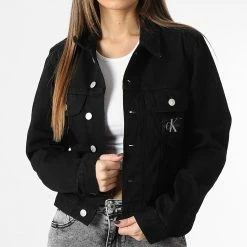 Sortie 🥰 Veste Jean Femme 9353 Noir de Calvin Klein 😍