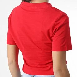 Top 10 👏 Tee 👚 Shirt Femme Monologo 9135 Rouge de Calvin Klein 👏 -France Calvin Klein Soldes 2024 calvin klein 342074 J20J219135 XL6 20221021T160811 04