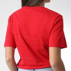 Tout neuf 🤩 Tee 👕 Shirt Femme Col V Monologo 9138 Rouge de Calvin Klein 😉 -France Calvin Klein Soldes 2024 calvin klein 342076 J20J219138 XL6 20221021T161733 04