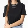 Offres 🎁 Tee 👕 Shirt Femme Stacked Logo Modern 9889 Noir de Calvin Klein 🔔
