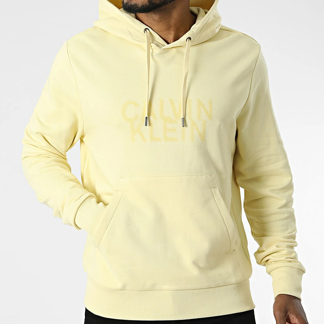 Nouveau ⌛ Sweat Capuche Distorted Logo 0075 Jaune de Calvin Klein 🧨 3 Nouveau ⌛ Sweat Capuche Distorted Logo 0075 Jaune de Calvin Klein 🧨 – Image 3