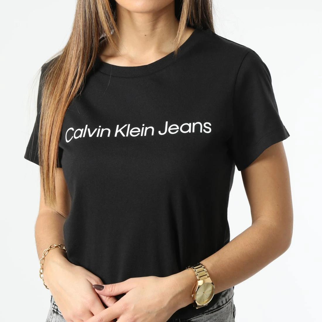 Bon marché 👍 Tee 👕 Shirt Femme 0253 Noir de Calvin Klein 😉 1 Bon marché 👍 Tee 👕 Shirt Femme 0253 Noir de Calvin Klein 😉