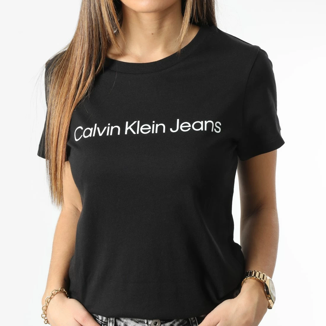 Bon marché 👍 Tee 👕 Shirt Femme 0253 Noir de Calvin Klein 😉 3 Bon marché 👍 Tee 👕 Shirt Femme 0253 Noir de Calvin Klein 😉 – Image 3