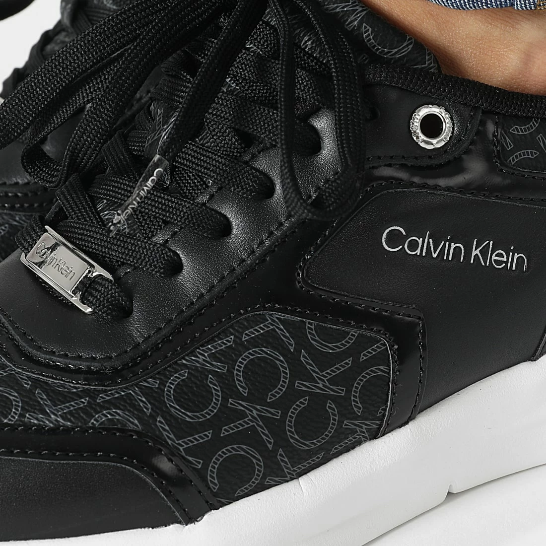 Meilleure affaire 🤩 Baskets Femme Flexi Runner Lace Up 1216 Black Mono de Calvin Klein 🔔 2 Meilleure affaire 🤩 Baskets Femme Flexi Runner Lace Up 1216 Black Mono de Calvin Klein 🔔 – Image 2