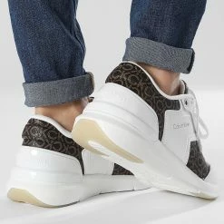 Remise 🌟 Baskets Femme Flexi Runner Lace Up 1216 White Brown Mono de Calvin Klein 🥰 -France Calvin Klein Soldes 2024 calvin klein 344469 HW0HW01216 0K4 20221115T135224 04