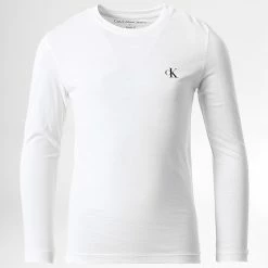 Vente flash 🎉 Lot De 2 Tee 👕 Shirts Manches Longues Enfant 1539 Blanc Noir de Calvin Klein 🛒 -France Calvin Klein Soldes 2024 calvin klein 344516 IB0IB01539 0GJ 20221028T123428 04