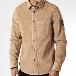 Tout neuf 👍 Surchemise Monologo Badge 2208 Camel de Calvin Klein 🌟