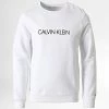 Remise 🎉 Sweat Crewneck Enfant Institutional Logo 0163 Blanc de Calvin Klein 😀