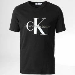 Grosses soldes ✔️ Tee 👚 Shirt Enfant Monogram Logo 0267 Noir de Calvin Klein 🔔