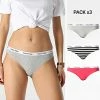 Promo 🎉 Lot De 3 👙 Bikinis Femme QD3588E Rose Gris Chiné Noir de Calvin Klein 🎉