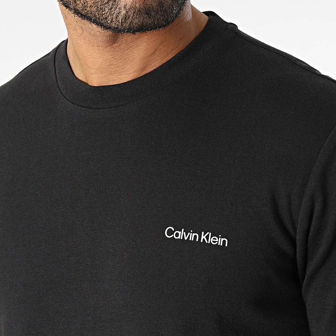 Bon marché ✨ Tee 👕 Shirt Manches Longues Micro Logo Interlock 0629 Noir de Calvin Klein ❤️ 2 Bon marché ✨ Tee 👕 Shirt Manches Longues Micro Logo Interlock 0629 Noir de Calvin Klein ❤️ – Image 2