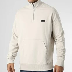 Vente flash ❤️ Sweat Col Zippé Cotton Comfort Quarter Zip 0627 Beige de Calvin Klein 🛒 -France Calvin Klein Soldes 2024 calvin klein 345328 K10K110627 ACE 20221028T114107 03