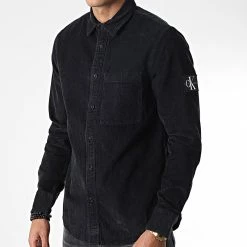 Nouveau 👍 Surchemise Monologo Badge 2208 Noir de Calvin Klein 🌟 -France Calvin Klein Soldes 2024 calvin klein 345459 J30J322208 BEH 20221025T154934 03