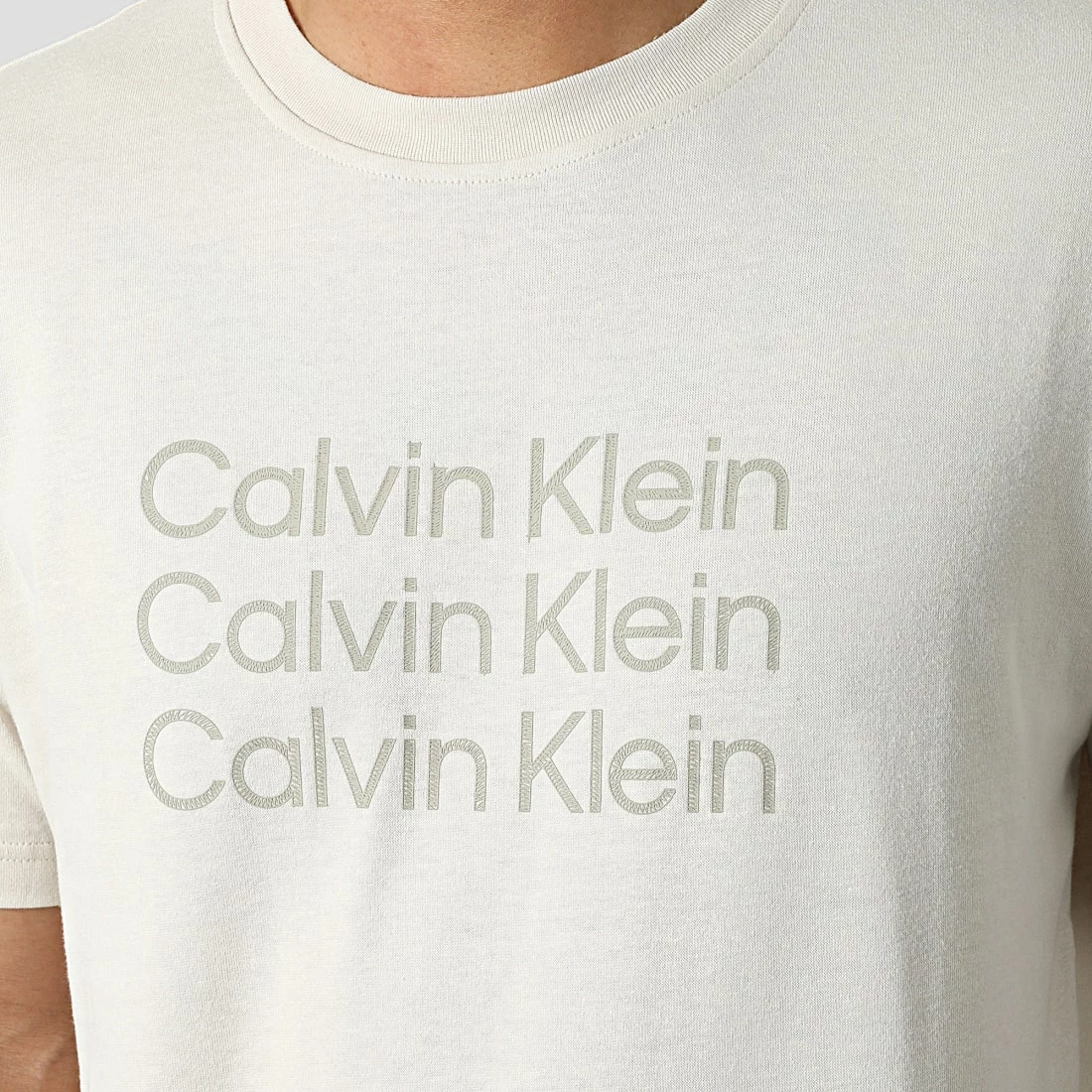 Meilleur prix 👍 Tee 👕 Shirt GMF2K112 Beige de Calvin Klein ⭐ 2 Meilleur prix 👍 Tee 👕 Shirt GMF2K112 Beige de Calvin Klein ⭐ – Image 2