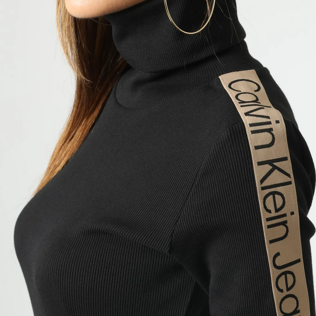 Top 10 🎉 Robe Col Roulé A Bandes Femme 9993 Noir de Calvin Klein ⭐ 2 Top 10 🎉 Robe Col Roulé A Bandes Femme 9993 Noir de Calvin Klein ⭐ – Image 2