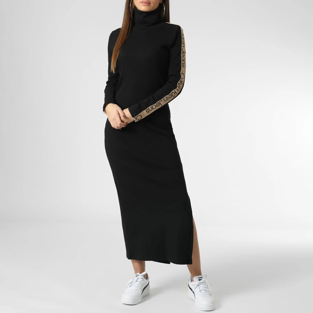 Top 10 🎉 Robe Col Roulé A Bandes Femme 9993 Noir de Calvin Klein ⭐ 3 Top 10 🎉 Robe Col Roulé A Bandes Femme 9993 Noir de Calvin Klein ⭐ – Image 3