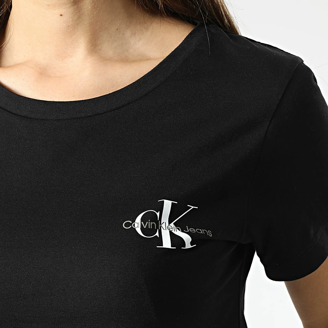 Nouveau 🛒 Lot De 2 Tee 👕 Shirt Slim Femme 9734 Noir de Calvin Klein 😀 2 Nouveau 🛒 Lot De 2 Tee 👕 Shirt Slim Femme 9734 Noir de Calvin Klein 😀 – Image 2