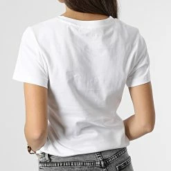 Meilleur prix 😉 Lot De 2 Tee 👚 Shirt Slim Femme 9734 Blanc de Calvin Klein 🥰 -France Calvin Klein Soldes 2024 calvin klein 345649 J20J219734 YAF 20221114T121458 04