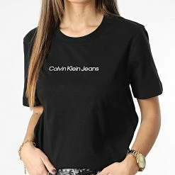 Grosses soldes 👍 Tee 👕 Shirt Femme 0284 Noir de Calvin Klein 🌟