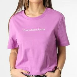 Bon marché 👏 Tee 👕 Shirt Femme 0284 Rose de Calvin Klein ⌛ -France Calvin Klein Soldes 2024 calvin klein 345668 J20J220284 VDR 20221114T120813 03