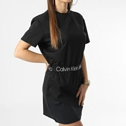 Acheter 🥰 Robe Tee 👕 Shirt Femme 0356 Noir de Calvin Klein ✔️ -France Calvin Klein Soldes 2024 calvin klein 345685 J20J220356 BEH 20221118T160105 03