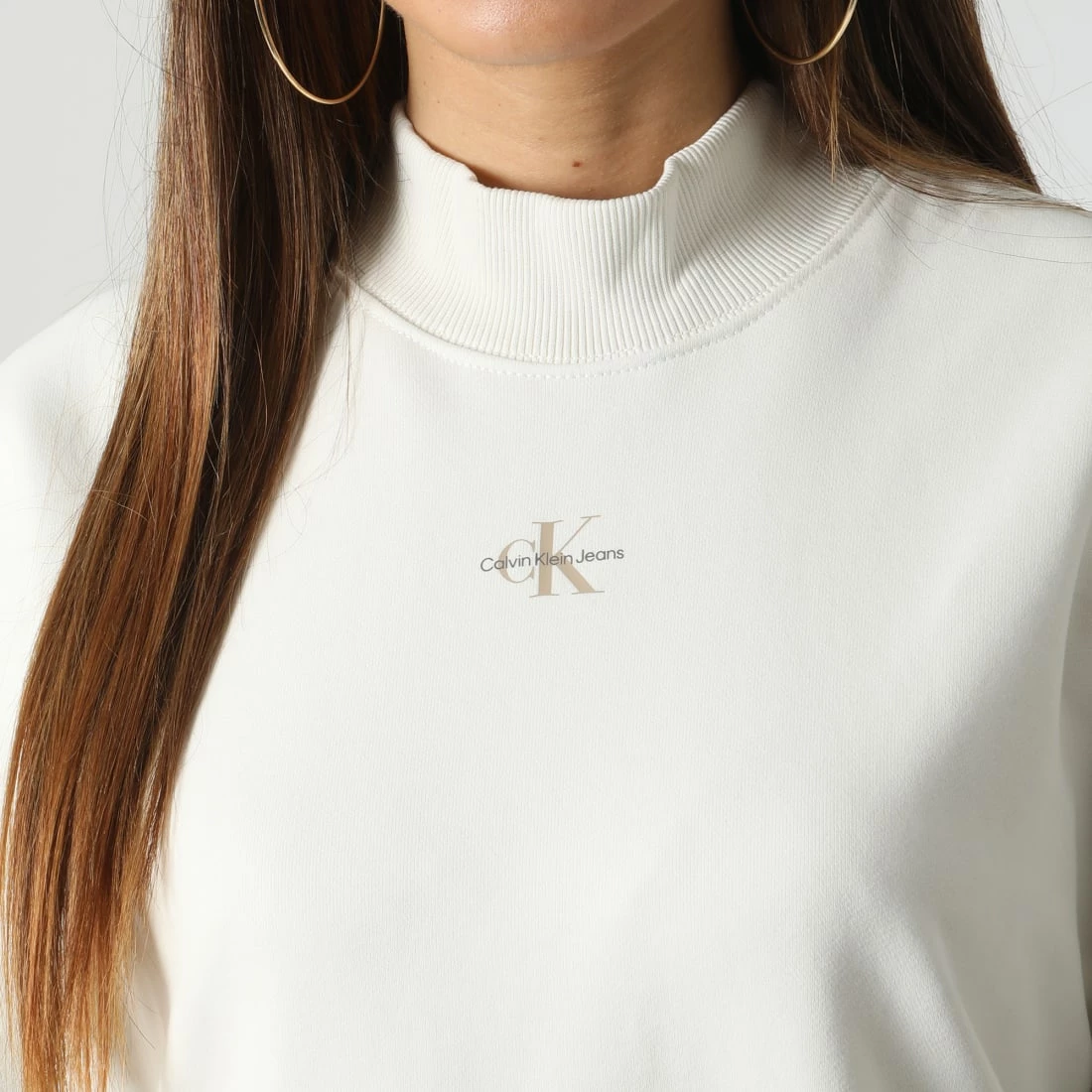 De gros 🛒 Sweat Crewneck Long 0412 Beige de Calvin Klein 💯 2 De gros 🛒 Sweat Crewneck Long 0412 Beige de Calvin Klein 💯 – Image 2