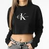 Meilleur prix 🥰 Tee 👚 Shirt Manches Longues Crop Femme 0950 Noir de Calvin Klein ⌛