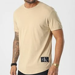 Meilleure vente 😀 Tee 👕 Shirt 5319 Beige de Calvin Klein 🔥