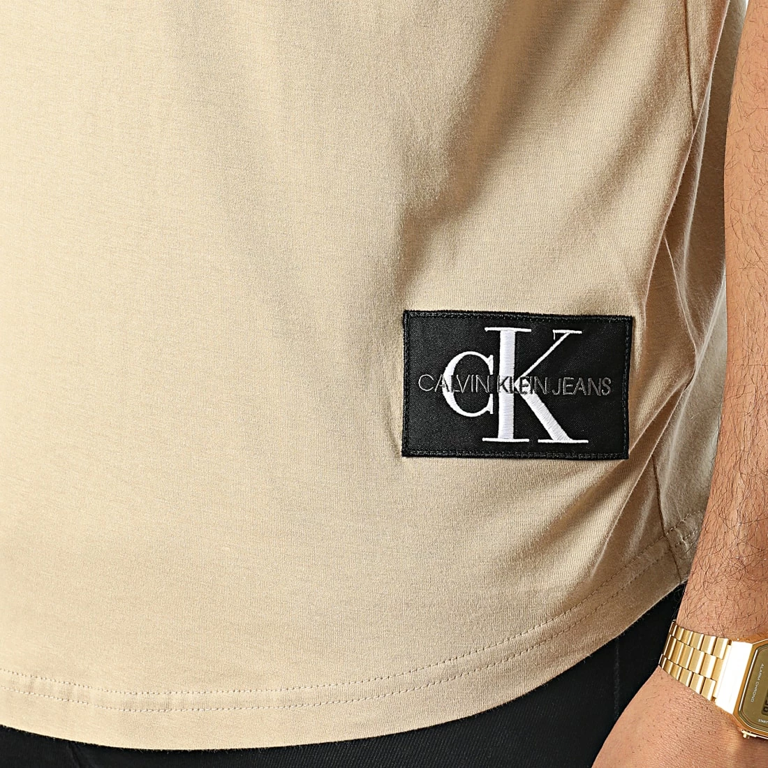 Meilleure vente 😀 Tee 👕 Shirt 5319 Beige de Calvin Klein 🔥 2 Meilleure vente 😀 Tee 👕 Shirt 5319 Beige de Calvin Klein 🔥 – Image 2