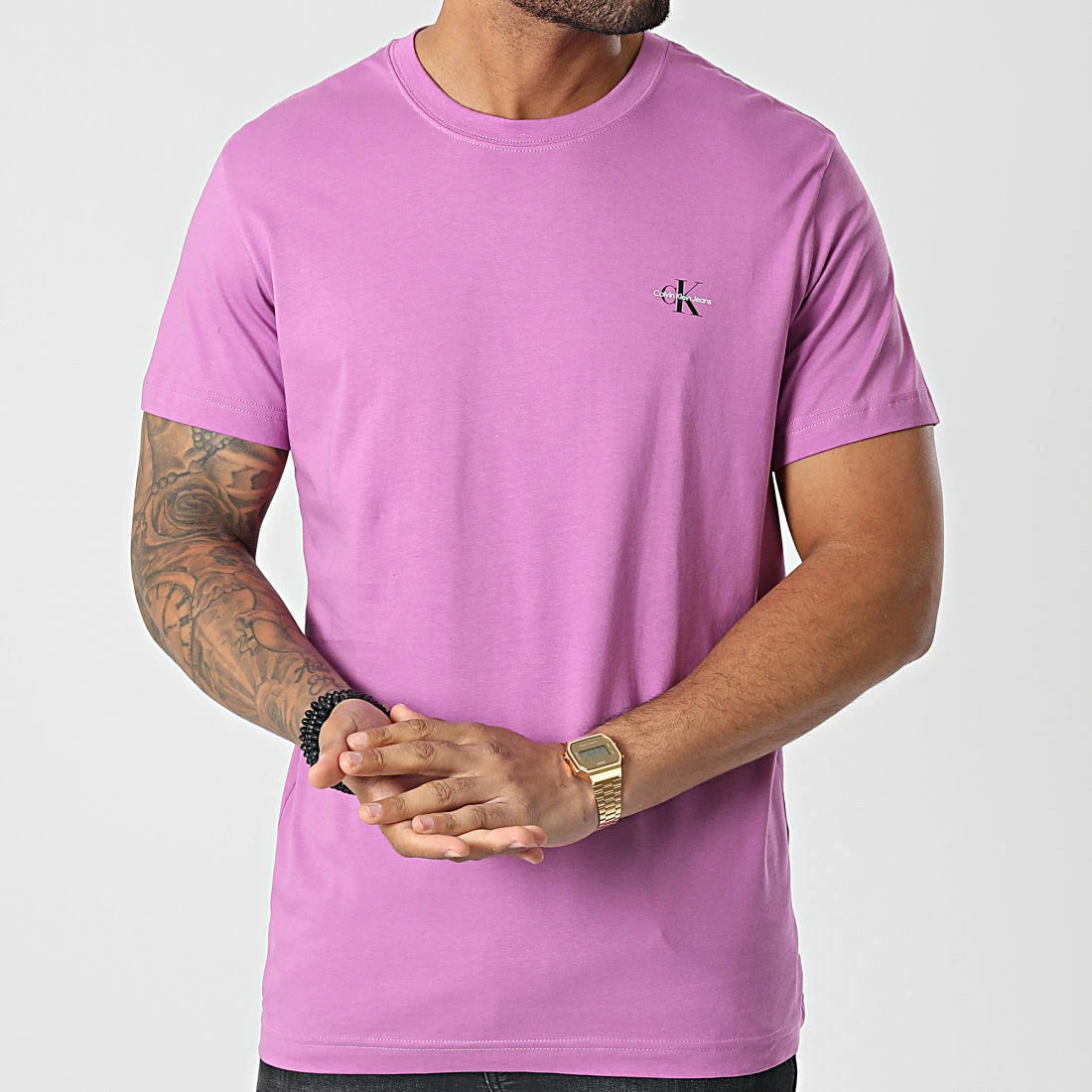 De gros 😀 Lot De 2 Tee 👚 Shirts Monologo 0199 Noir Rose de Calvin Klein 👍 4 De gros 😀 Lot De 2 Tee 👚 Shirts Monologo 0199 Noir Rose de Calvin Klein 👍 – Image 4