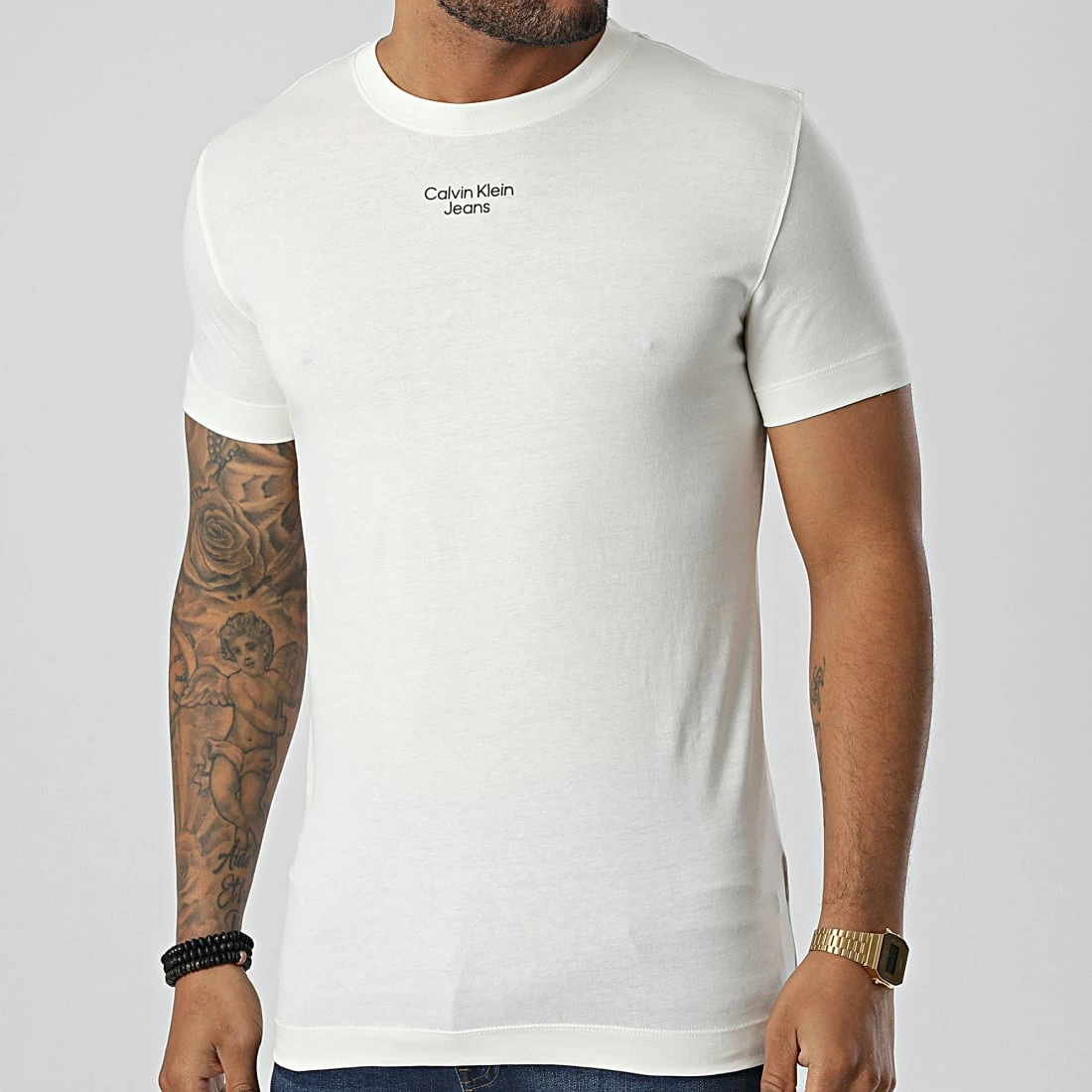 Top 10 🌟 Tee 👚 Shirt 0595 Beige de Calvin Klein ⌛ 1 Top 10 🌟 Tee 👚 Shirt 0595 Beige de Calvin Klein ⌛