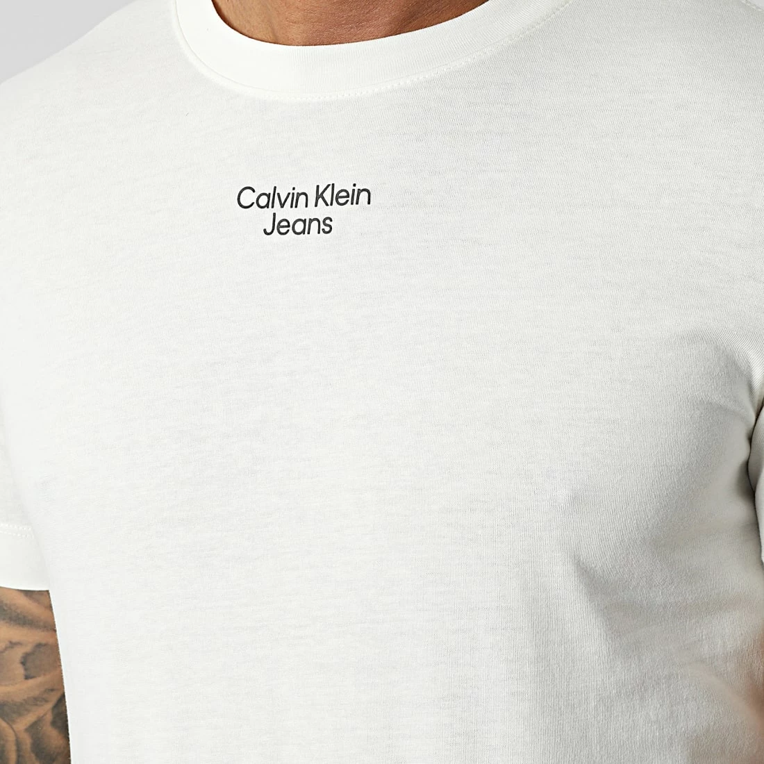 Top 10 🌟 Tee 👚 Shirt 0595 Beige de Calvin Klein ⌛ 2 Top 10 🌟 Tee 👚 Shirt 0595 Beige de Calvin Klein ⌛ – Image 2