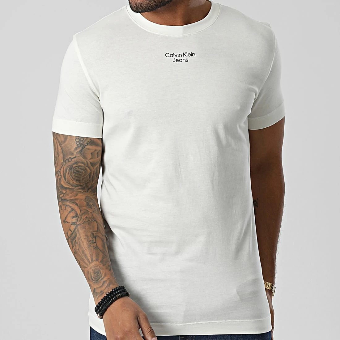 Top 10 🌟 Tee 👚 Shirt 0595 Beige de Calvin Klein ⌛ 3 Top 10 🌟 Tee 👚 Shirt 0595 Beige de Calvin Klein ⌛ – Image 3