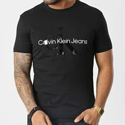 Promo 🤩 Tee 👕 Shirt 0806 Noir de Calvin Klein ✨