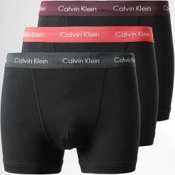 Promo ❤️ Lot De 3 Boxers Cotton Stretch U2662G Noir de Calvin Klein 👍