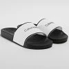 Grosses soldes 🤩 Claquettes Femme Rubber Pool Slide 1382 Black Bright White de Calvin Klein ✔️