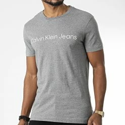 Top 10 👍 Tee 👚 Shirt Institutional 2552 Gris Chiné de Calvin Klein 🤩 -France Calvin Klein Soldes 2024 calvin klein 346151 J30J322552 P2D 20221031T143200 03