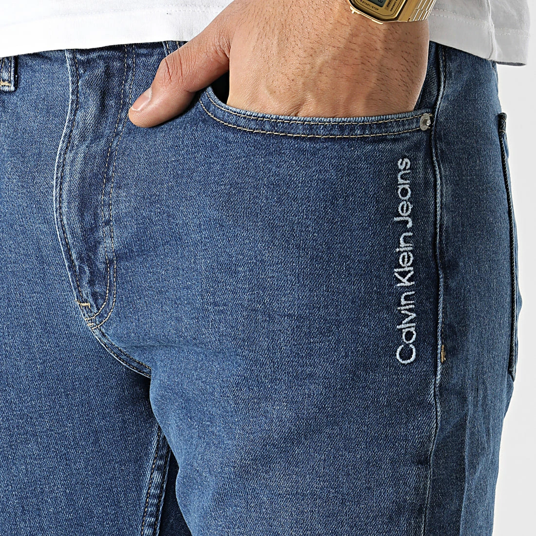 Meilleur prix 😀 Jean Slim Taper 2393 Bleu Denim de Calvin Klein 🔥 2 Meilleur prix 😀 Jean Slim Taper 2393 Bleu Denim de Calvin Klein 🔥 – Image 2