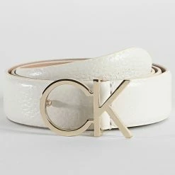 Le moins cher 🛒 Ceinture Femme Re-Lock CK Logo 0413 Blanc de Calvin Klein 😀