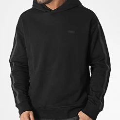 Vente flash 🛒 Sweat Capuche Logo Tape 0753 Noir de Calvin Klein 🔔