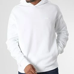 Nouveau 🎁 Sweat Capuche Logo Tape 0753 Blanc de Calvin Klein 🛒 -France Calvin Klein Soldes 2024 calvin klein 347041 K10K110753 YAF 20221110T153050 03