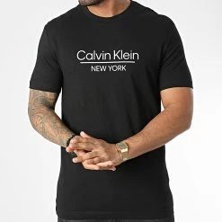 Promo 👏 Tee 👕 Shirt New York Logo 0793 Noir de Calvin Klein 👍