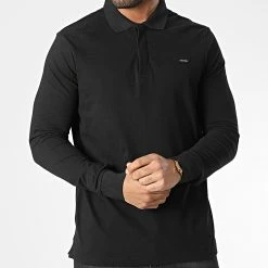 Meilleure affaire 👏 Polo Manches Longues Stretch Pique 0816 Noir de Calvin Klein 👏 -France Calvin Klein Soldes 2024 calvin klein 347103 K10K110816 BEH 20221109T155604 03