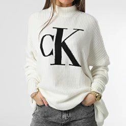 Le moins cher 🎁 Pull Col Roulé Femme Oversized CK Sweater 0440 Blanc de Calvin Klein 😉 6 Le moins cher 🎁 Pull Col Roulé Femme Oversized CK Sweater 0440 Blanc de Calvin Klein 😉 -France Calvin Klein Soldes 2024 calvin klein 347271 J20J220440 YBI 20221118T154838 03