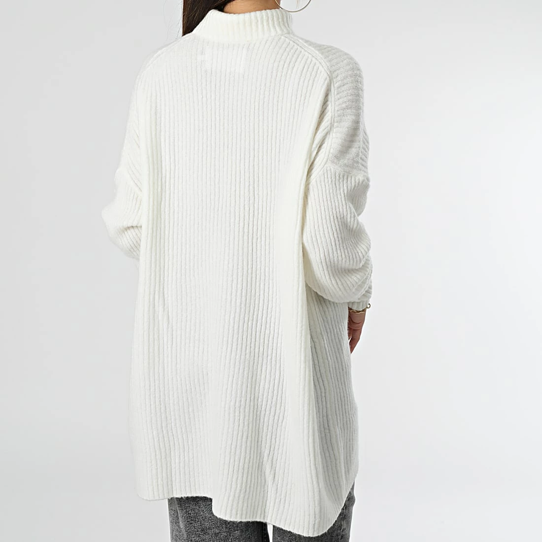 Le moins cher 🎁 Pull Col Roulé Femme Oversized CK Sweater 0440 Blanc de Calvin Klein 😉 4 Le moins cher 🎁 Pull Col Roulé Femme Oversized CK Sweater 0440 Blanc de Calvin Klein 😉 – Image 4